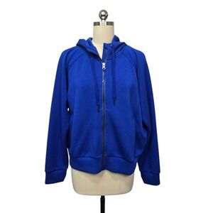 Spanx AirEssentials Full Zip Hoodie Cobalt Blue Womens Large 50764R Soft Zip Up